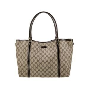 Gucci Joy GG Supreme Canvas Tote Bag Purse Tan Beige Brown